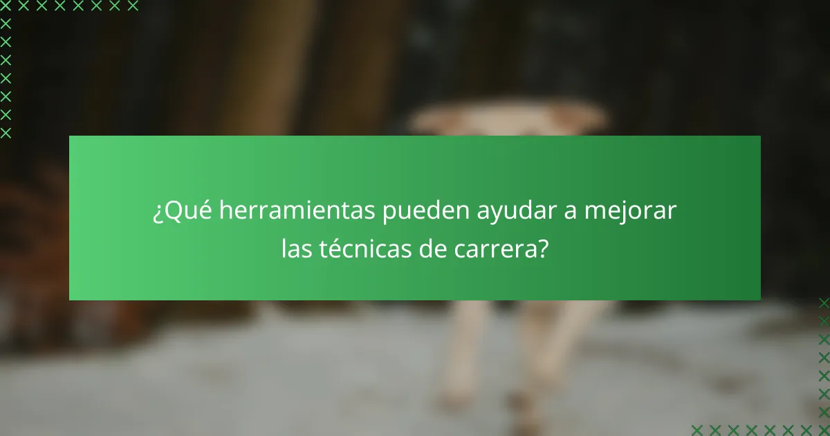 ¿Qué herramientas pueden ayudar a mejorar las técnicas de carrera?